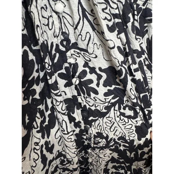 Anthropologie‎ Drama V Neck Maxi Dress Sz M Black White Open Back - Image 7