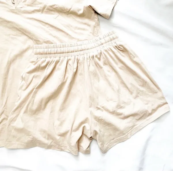 Two Piece Short Sleeve Set Tan - Image 4