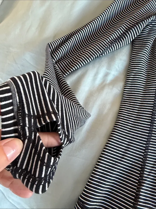 lululemon athletica Black and White Striped Long Sleeve Top - Image 2