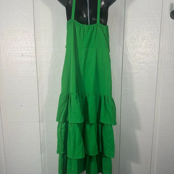 Misa Hylton for INC Green High Neck Spaghetti Strap Tiered Dress Size Small NWOT - Image 7