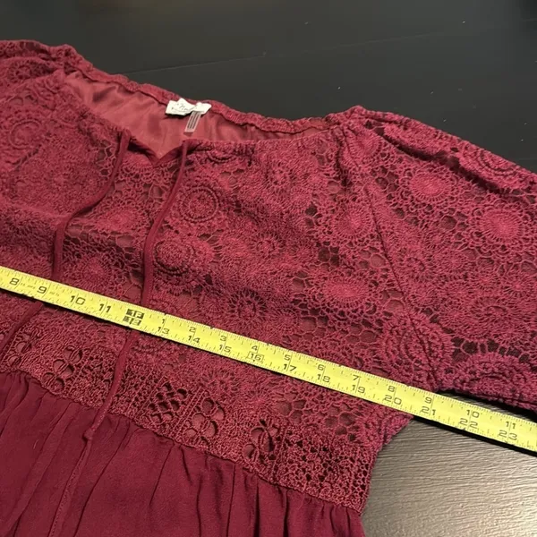 Simply‎ Noelle Burgundy Lace Blouse - Image 3