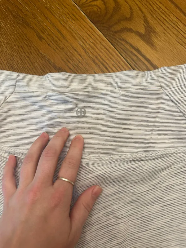 Lululemon White And Gray Mesh Leggings - Image 2