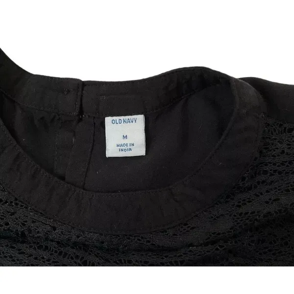 Old Navy Women's Medium Black Sleeveless Top with Lace | #11 - Image 5