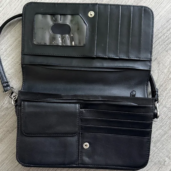 Wilsons Leather Black Mini Bag with Gold Plaque - Image 5