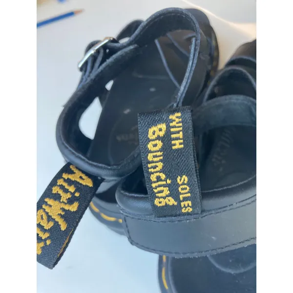 Dr Martens Blaire Edgy Grunge Lite Chunky Platform Strap Black Leather Sandals 6 - Image 6