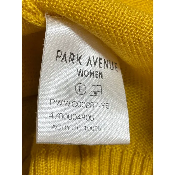Park Avenue Women's Yellow Cashmere-Like Long Sleeve Knit Sweater Top Size 12 - Image 6
