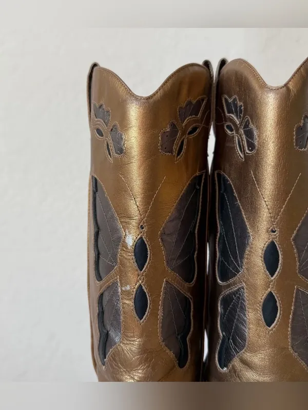 DIBA bronze butterfly cowgirl boots - Image 5