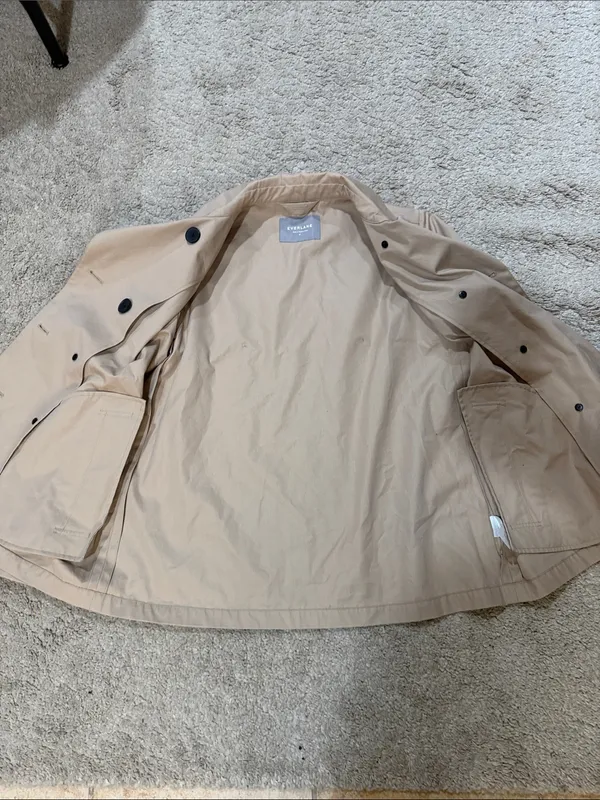 Everlane Beige Double-Breasted Trench Coat 100 percent cotton size M EUC - Image 5
