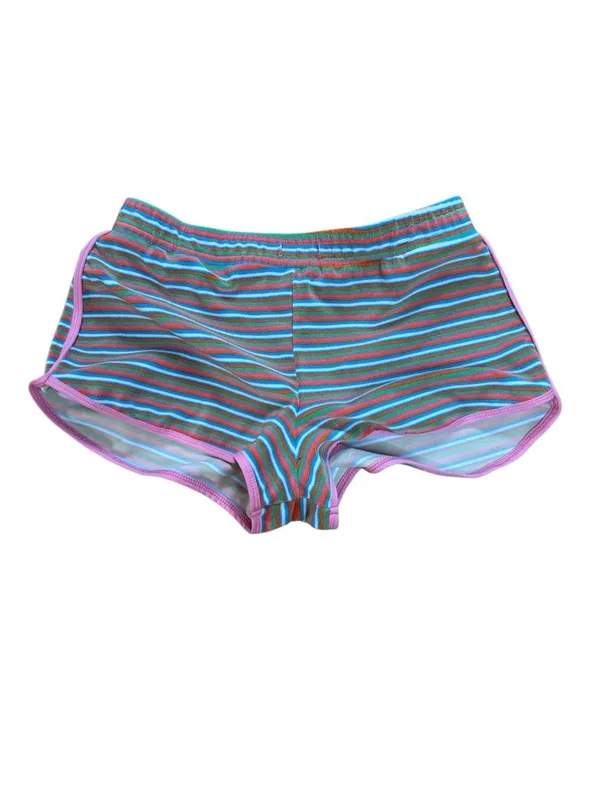 Dippin Daisy’s Girls Club Pink Multi Striped Terry Knit Drawstring Swim Shorts S - Image 3