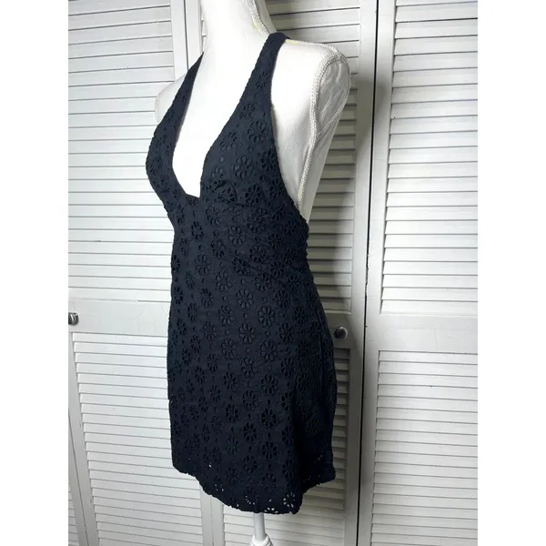 Free People Trevi Embroidered Halter 100% Cotton Eyelet Mini Dress Sz XS NWT! - Image 5