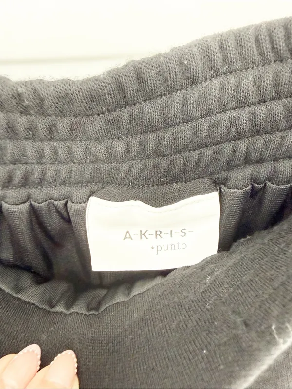 AKRIS Drawstring Wool Pencil Skirt Women's 6 Black Quiet Luxury - Image 7