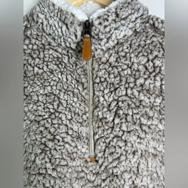 Nordic Fleece Women’s Sherpa Pullover Quarter Zip Teddy Faux Fur Sz M - Image 2