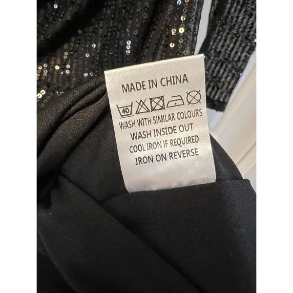 Area Stars Asymmetrical‎ Sequin Dress Black Women's Womens Size Small - Image 6