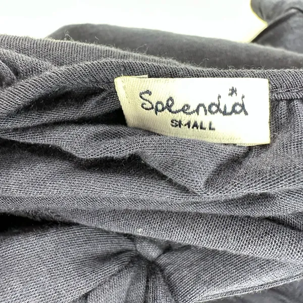 Splendid size small blue short sleeve blouse‎ top shirt tie back supma cotton - Image 5