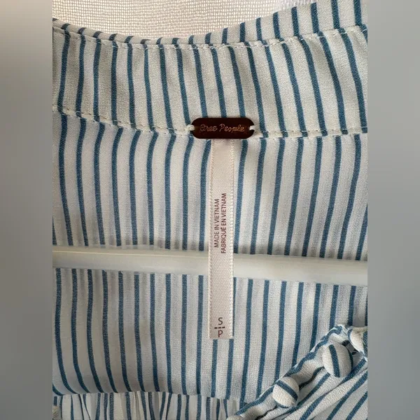FREE PEOPLE Modern Muse Striped High Low Blouse Size Small Oversized EUC 631‎ - Image 2