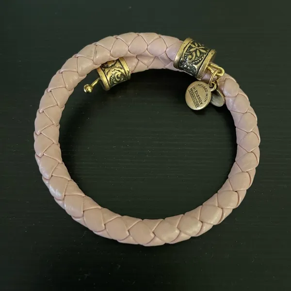 Alex and Ani Vintage 66 Pink Leather Wrap Bracelet - Image 2