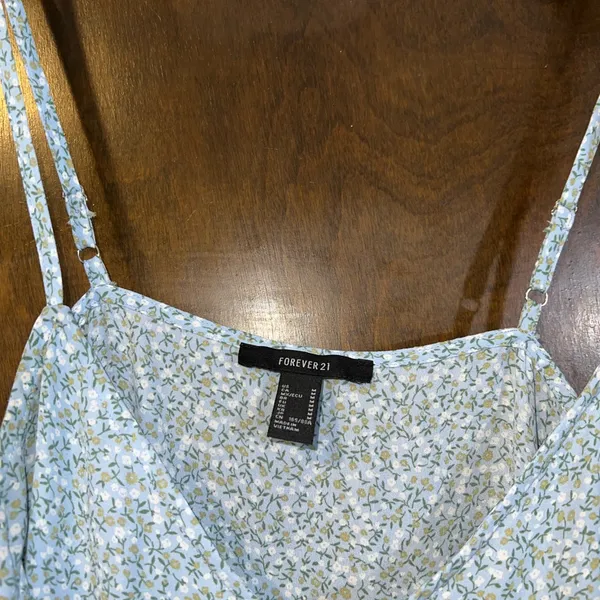 Forever 21 Blue Floral Dress Women’s Medium - Image 3