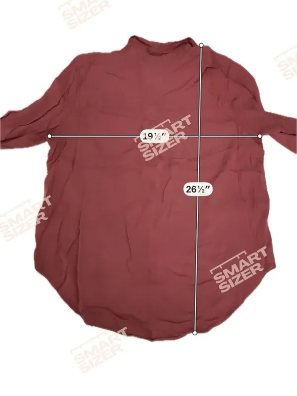 Mudd Red Button Up Large Casual Shirt Collared Long Sleeve Top Burgundy - Image 3