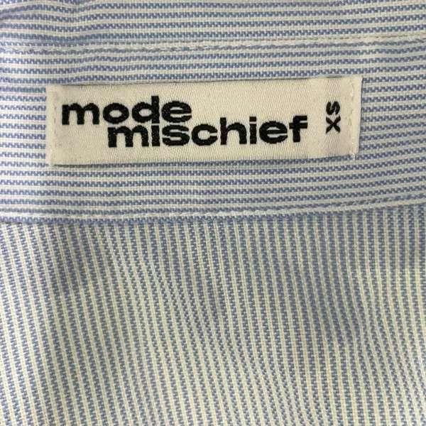 Mode Mischief Oversized Cinch Shirt Striped Cotton‎ Button Down XS Long Sleeve - Image 12
