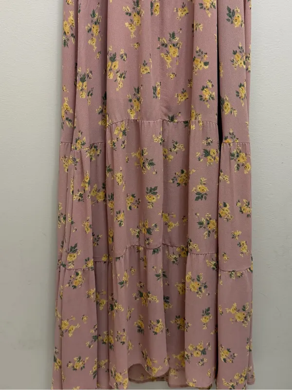 Reformation Emerson Maxi Dress Ruffle Hem in Frances Floral Blush Pink Size 4 - Image 8
