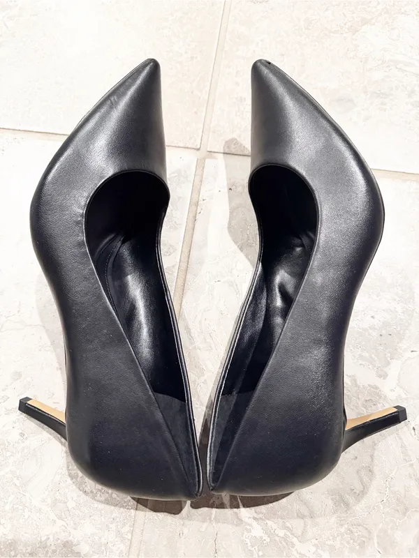 Vince Camuto Kelhia-LW Black Pointed-Toe Leather Pumps, Size 7.5, NEW - Image 4