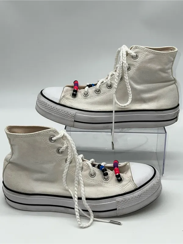 Converse Women's Chuck Taylor All Star Lift Hi White Canvas Sneaker-Size 10 - Image 2