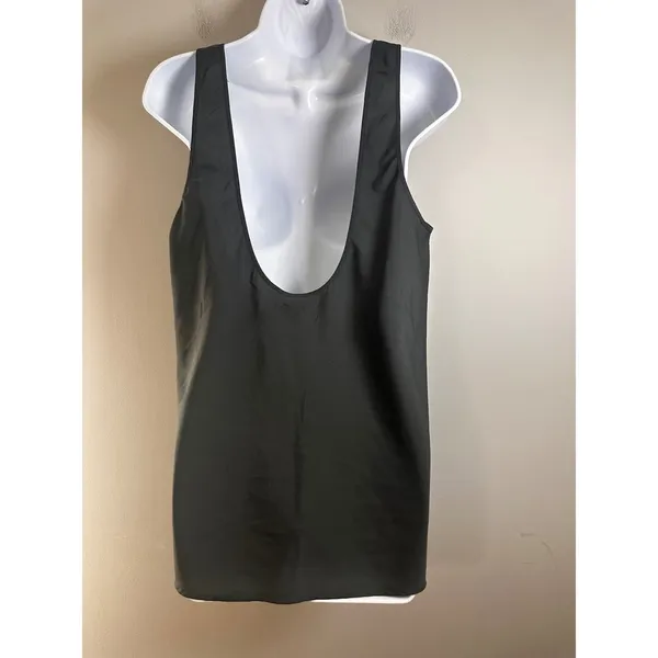 Aerie‎ Black Rhinestone Studded Scoop Neck Tank Top Deep Back Women Large L - Image 3