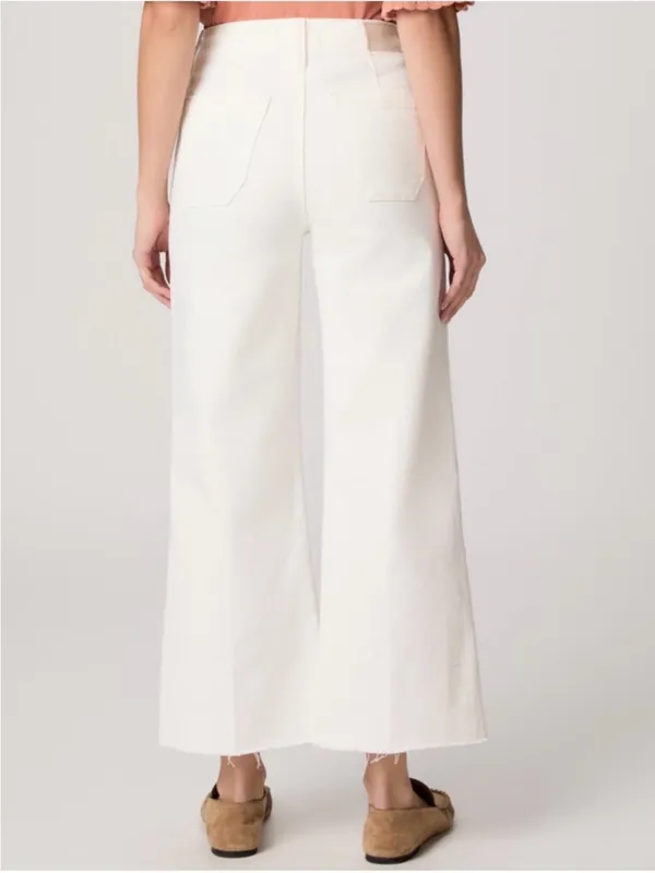 Paige Anessa High Rise Wide Leg Ankle Jeans in Tonal Ecru size 27 - Image 3