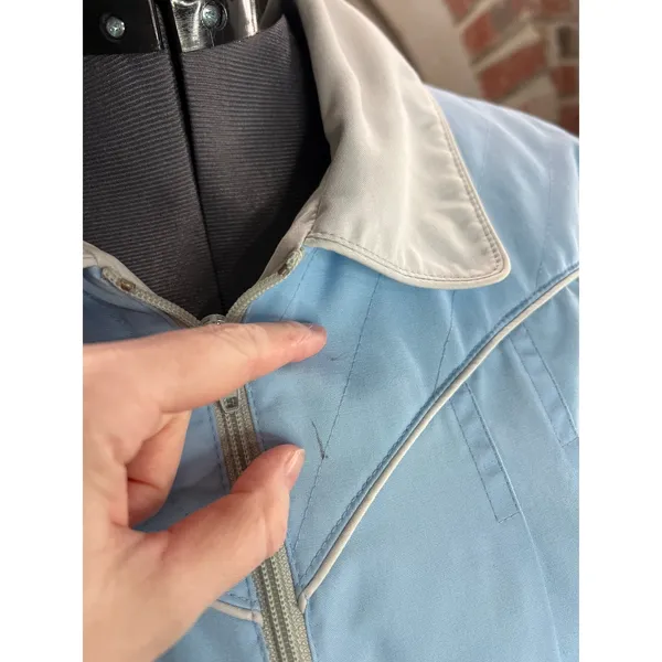 Jacket 1980s hood blue cream Size 20W - Image 5