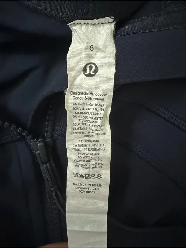 Lululemon Hooded Define Jacket Nulu True Navy Size 6 - Image 4