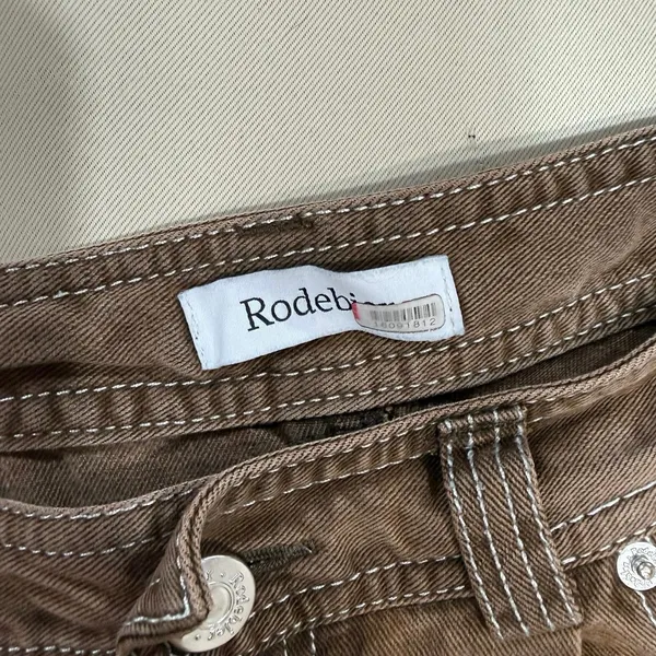 RODEBJER EILEEN RANCH COTTON PANTS IN DARK BROWN Large - Image 2