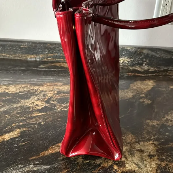 New tote bag, heavy shiny vinyl Red - Image 8