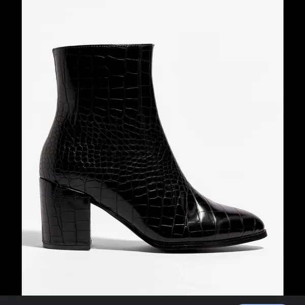 Nasty Gal Croc Embossed Block Heel Meadow 2 Ankle Boots Size 8 - Image 5