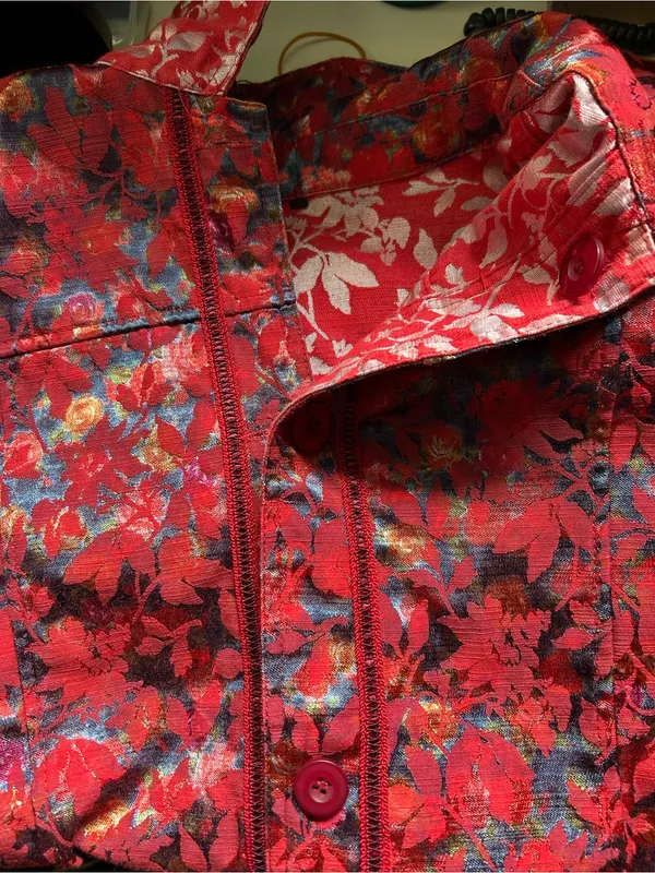 Women’s Vintage Red & Silver Reversible Blazer Jacket MD Size M - Image 9