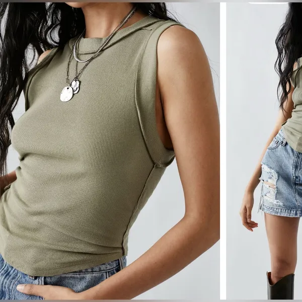NWOT Free People We The Free Kate Tank - willow green - medium - Image 3