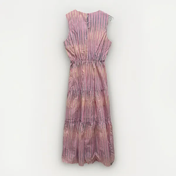 Charter Club Women S Cotton Preppy Party Plaid Midi Baby Shower‎ Pink Blue Dress - Image 9