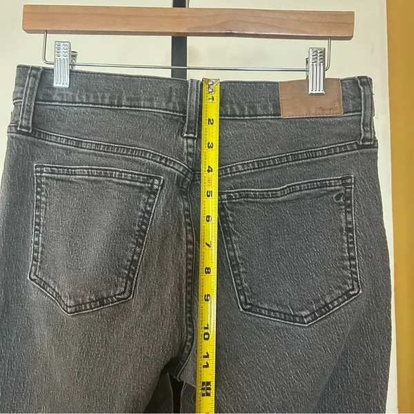 Madewell Perfect Vintage Jeans Charcoal Gray Black‎ Lunar Wash Denim Size 27 (4) - Image 9