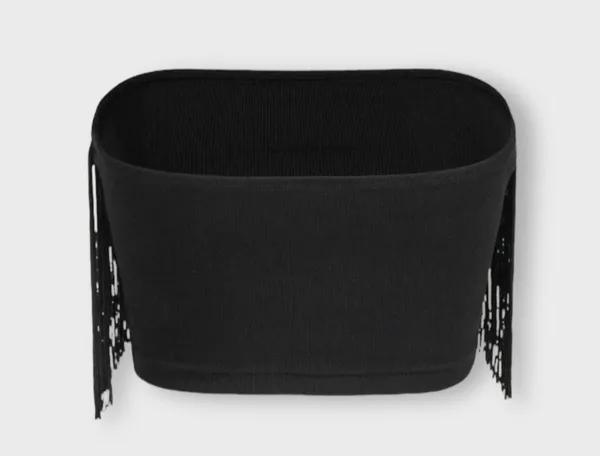 NWT | Strapless Fringe Top | Black | Size Small - Image 2