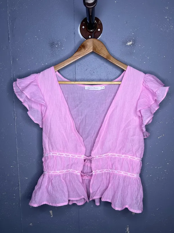 All in Favor Plisse Peplum Top Large - Image 2