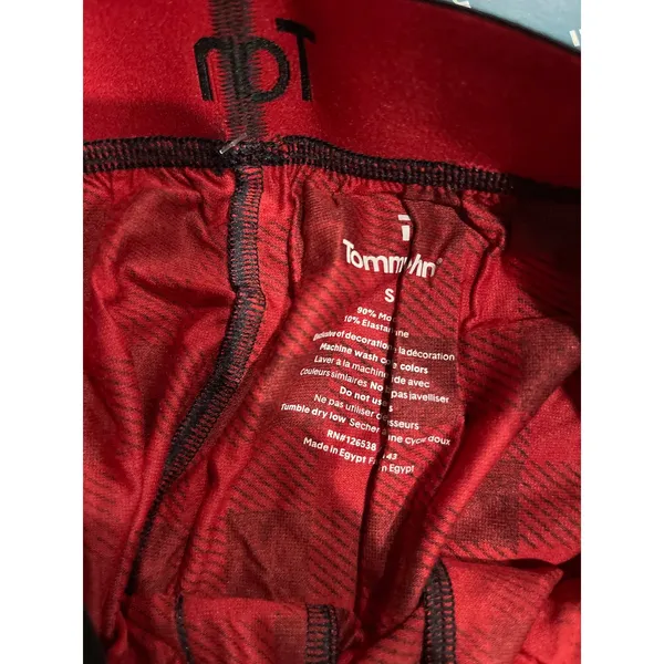 Tommy John Sleepwear Red and Black Buffalo Plaid SZ S Pajamas Pants Shorts NWT - Image 5