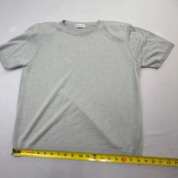 Draper's & Damon's Short Sleeve Pointelle Knit Sweater Sage Green - Image 6