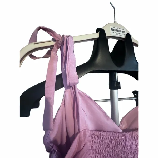 ASTR Women's Lavender Pink Aiko Ruched Mini Dress Size Large - Image 8