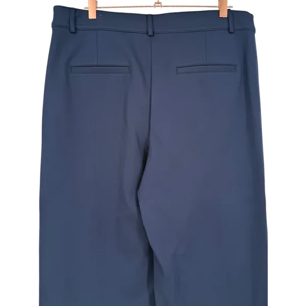 LOFT Womens Palmer Wide Leg Trouser Pants Navy Ponte Size 14 Nautical Preppy - Image 7