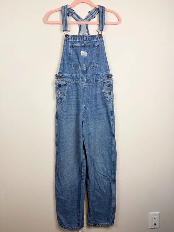 Levi’s Vintage Denim Overalls Straight Leg File Away Size Small - Image 4