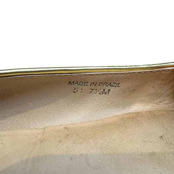Kate Spade Shoes Womens Size 7.5 Gold Leather Bow Loafer Flats Slip On Casual - Image 4