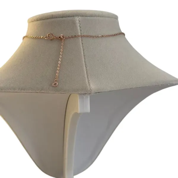 Rose Gold Red Crystal Pendant Necklace Dainty Minimalist Jewelry - Image 6