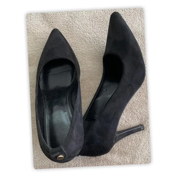 Laicigo Black suede pointed toe‎ kitten heels #heels #suede, size: 8 - Image 5