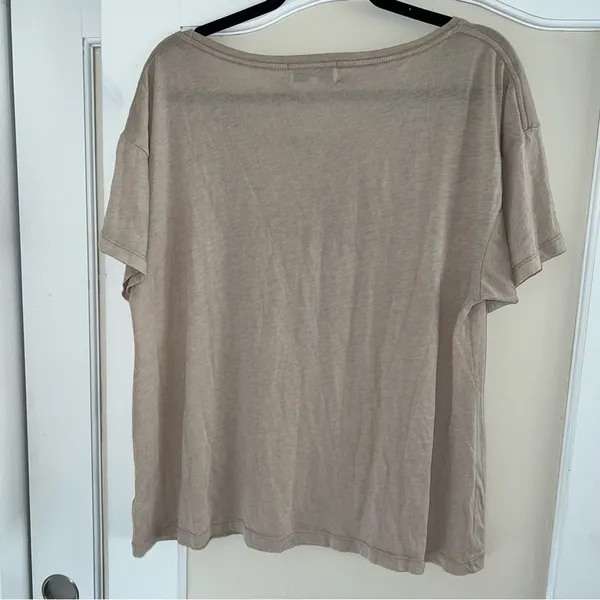 Wildfox Engaged Beige Swoop Neck T-Shirt Oversized - Image 3