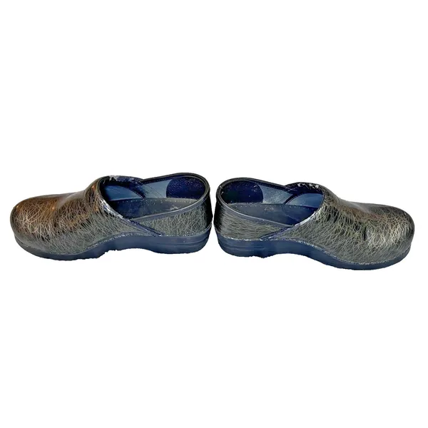 Dansko Womens Size 39 Professional Clogs Metallic Birds Nest Scribble Pattern - Image 9
