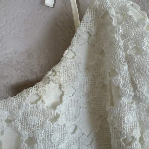 Bardot Botanical White Lace Midi Dress in Ivory size 8 Medium $139 Revolve Bride - Image 13